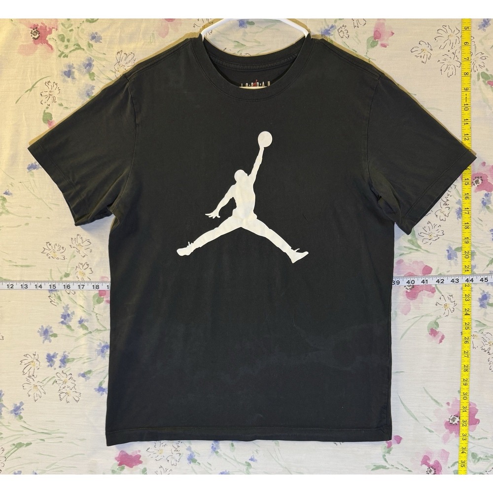 Air Jordan Jumpman Black T-Shirt Men's Medium White Logo Nike MJ